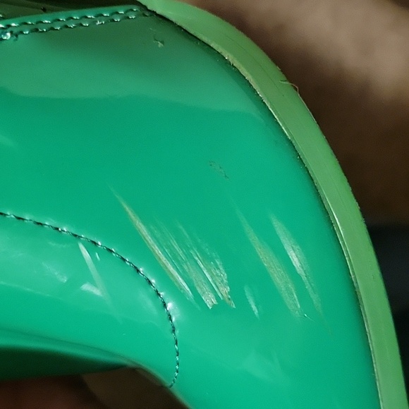 AZALEA WANG GREEN PATENT ANKLE BOOTS - Picture 10 of 10